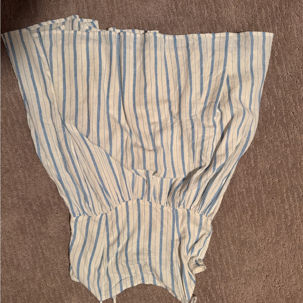 Aerie beach dress blue and white